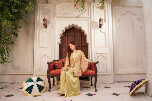 Embroidered Organza Lehenga Koti