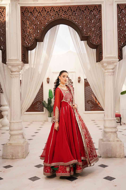 Embroidered Chiffon Empire Anarkali Frock