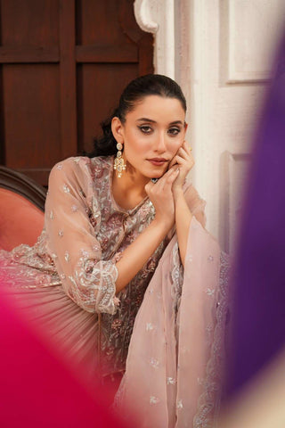 Embroidered Chiffon Tiered Koti Frock