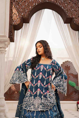 Embroidered Silk Langha Shirt