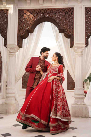 Embroidered Chiffon Empire Anarkali Frock