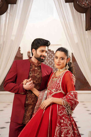 Embroidered Chiffon Empire Anarkali Frock