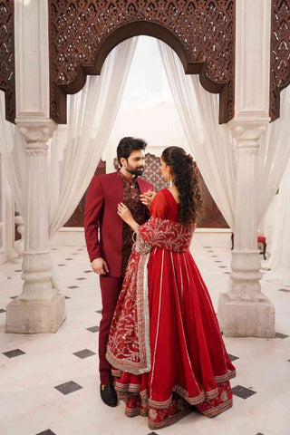 Embroidered Chiffon Empire Anarkali Frock