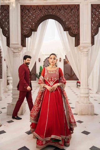 Embroidered Chiffon Empire Anarkali Frock