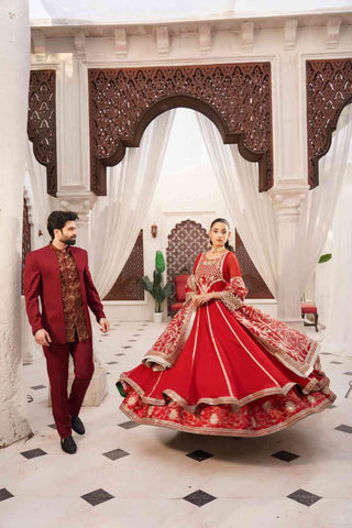 Embroidered Chiffon Empire Anarkali Frock