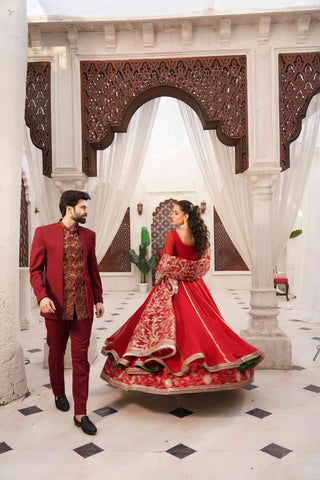 Embroidered Chiffon Empire Anarkali Frock