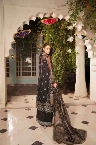 Embroidered Organza Open Shirt Gown