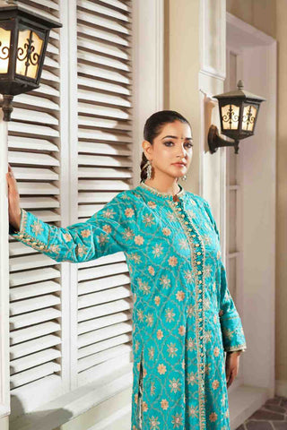 Embroidered Raw Silk Gown shirt