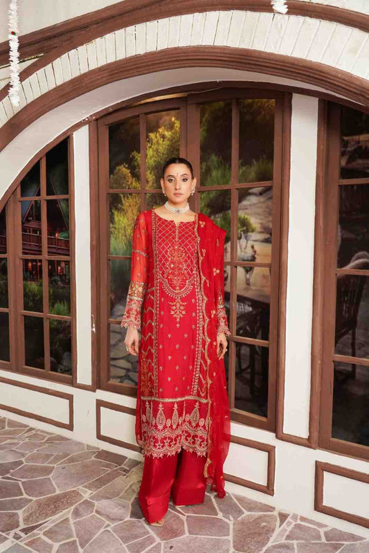 Embroidered Chiffon Farshi Shalwar Kameez