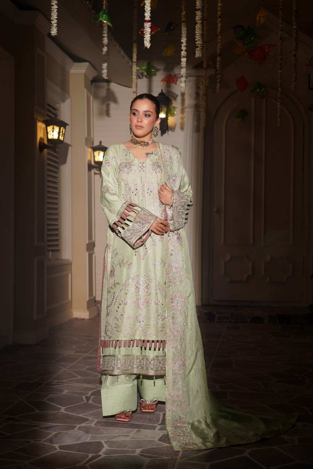 Embroidered Raw Silk Long Kurta