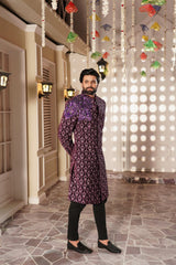 Sherwani Purple Embroidered - Rmzey