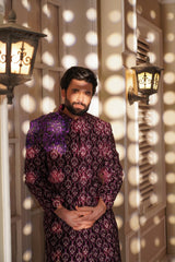 Sherwani Purple Embroidered - Rmzey
