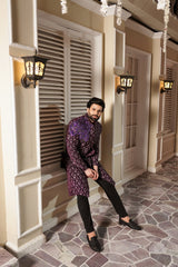 Sherwani Purple Embroidered - Rmzey