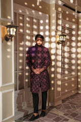Sherwani Purple Embroidered - Rmzey
